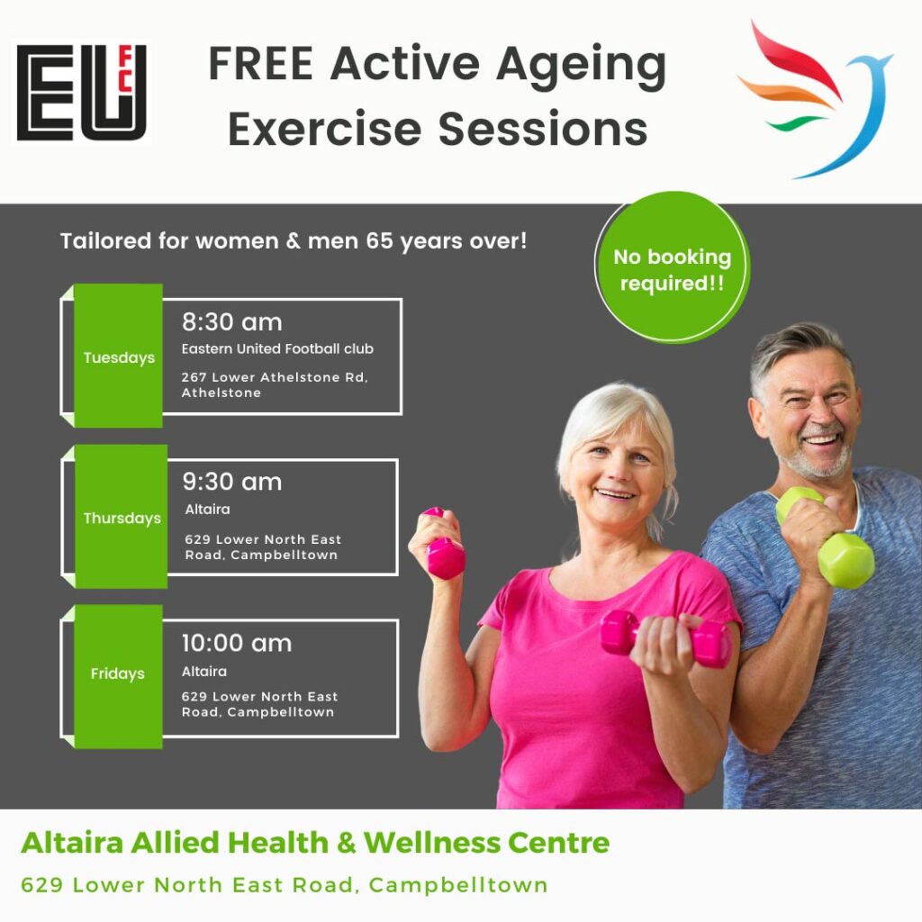 free active ageing classes Adelaide